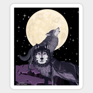 Wolves Howling At The Moon Magnet